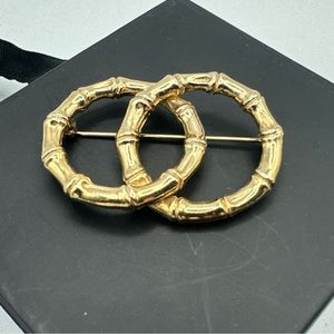 Vintage double link bamboo Castlecliff Rare brooch‎ #770